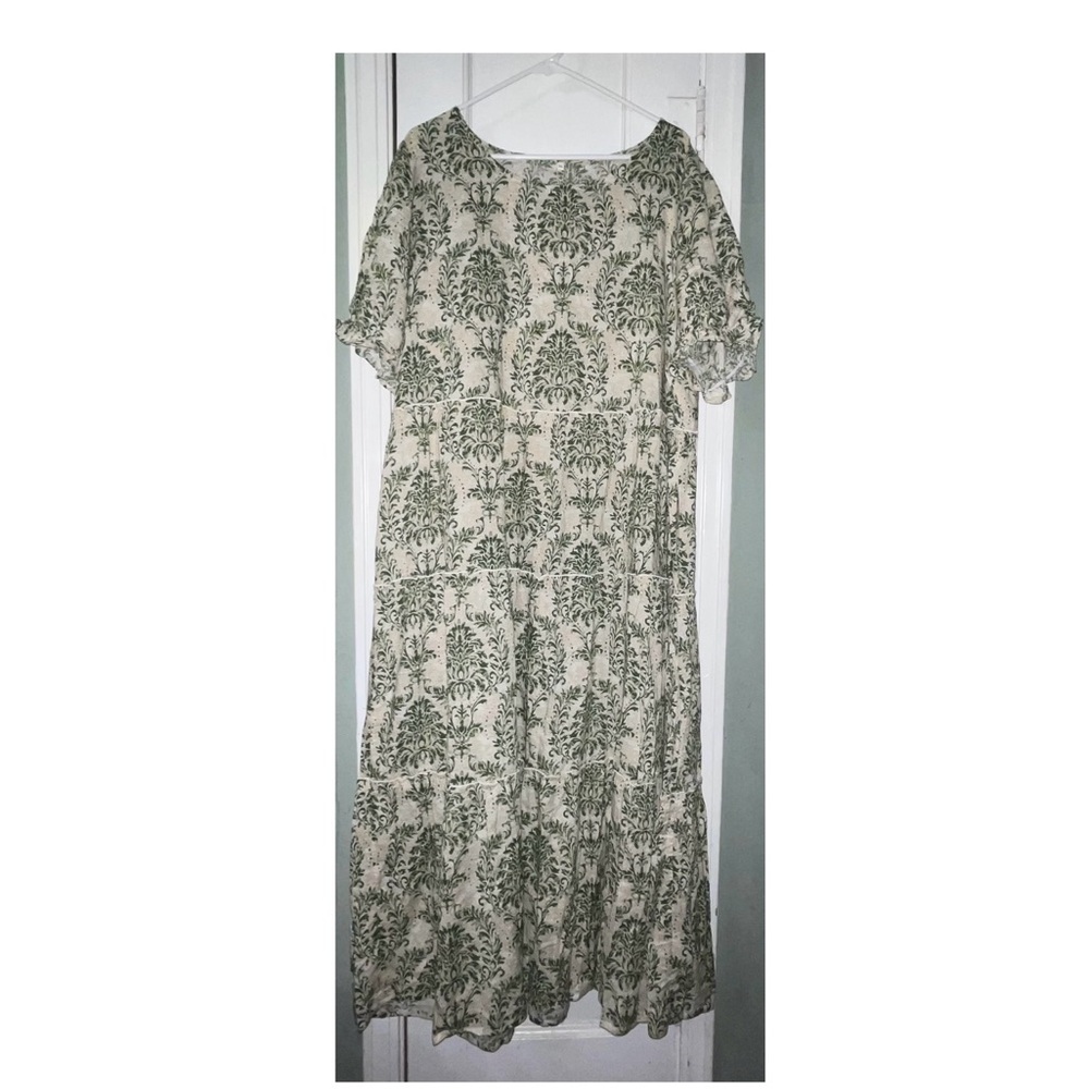 Boho Green Floral Maxi Dress